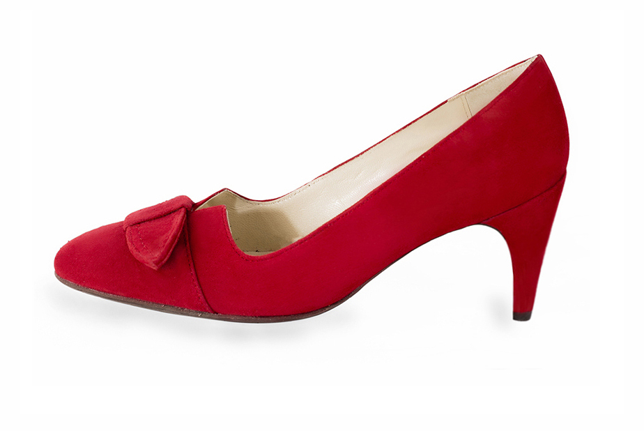 French elegance and refinement for these cardinal red dress pumps, with a knot on the front, 
                available in many subtle leather and colour combinations. Possibility to customize with your colors, materials and heels.
With its original cutout, this pretty fitted pump
will render you great services, combining comfort and distinction. 
                Matching clutches for parties, ceremonies and weddings.   
                You can customize these shoes to perfectly match your tastes or needs, and have a unique model.  
                Choice of leathers, colours, knots and heels. 
                Wide range of materials and shades carefully chosen.  
                Rich collection of flat, low, mid and high heels.  
                Small and large shoe sizes - Florence KOOIJMAN